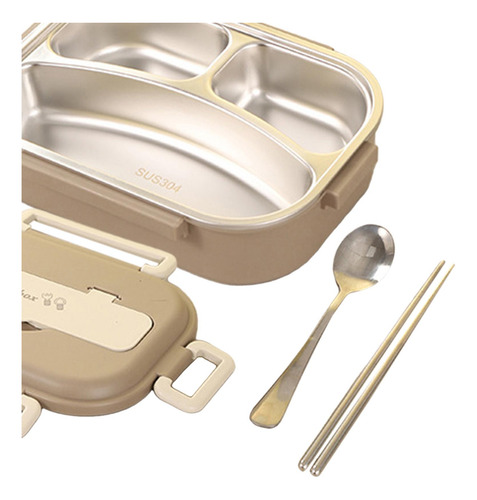 Recipiente De Almoço Bento Box Com Compartimentos Cáqui