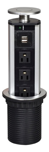 Multicontacto Torre De Alimentación Para Mesa 2 Usb Oculto