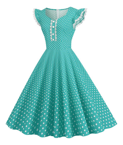 Vestido De Muñeca De Verano Con Cuello Redondo Y Mangas Esta