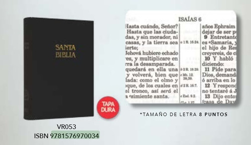 Biblia Mediana Rvr1909 Tapa Dura Negro, De Reina Valera 1909. Editorial Sociedad Bíblica De México, Tapa Dura En Español, 2002 Color Negro, Letra 8 Puntos