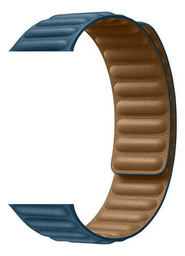 Pulseira Magnética De Couro Compatível Com Watch Series 9 Se Cor Azul Horizonte