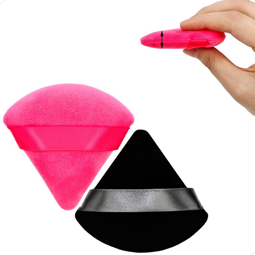 Kit 6 Esponjas Veludo Puff Triângulo Redonda Pó Blush Makeup Cor Tamanho Da Esponja Median