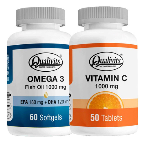 Vitamina C 1000 Mg X 50 + Omega 3 1000 Mg X 60 - Qualivits