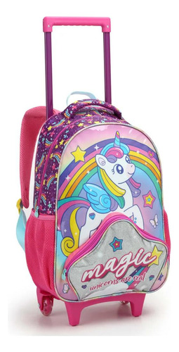 Mochila Carrinho Magic Unicorn Lilas