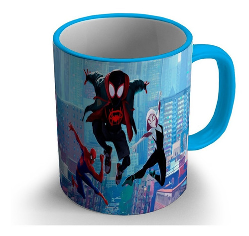 Imagen 1 de 1 de Taza Borde Color Azul Spiderman-004