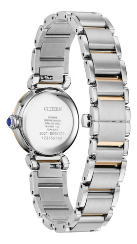 Reloj Citizen L Maybells Czem113687d Para Mujer Correa Plateado Bisel Dorado Fondo Plateado