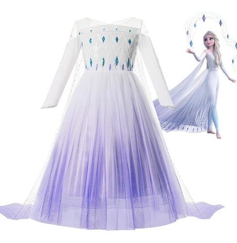 Vestido De Fiesta De Cumpleaños, Elsa Princess De Frozen [u]