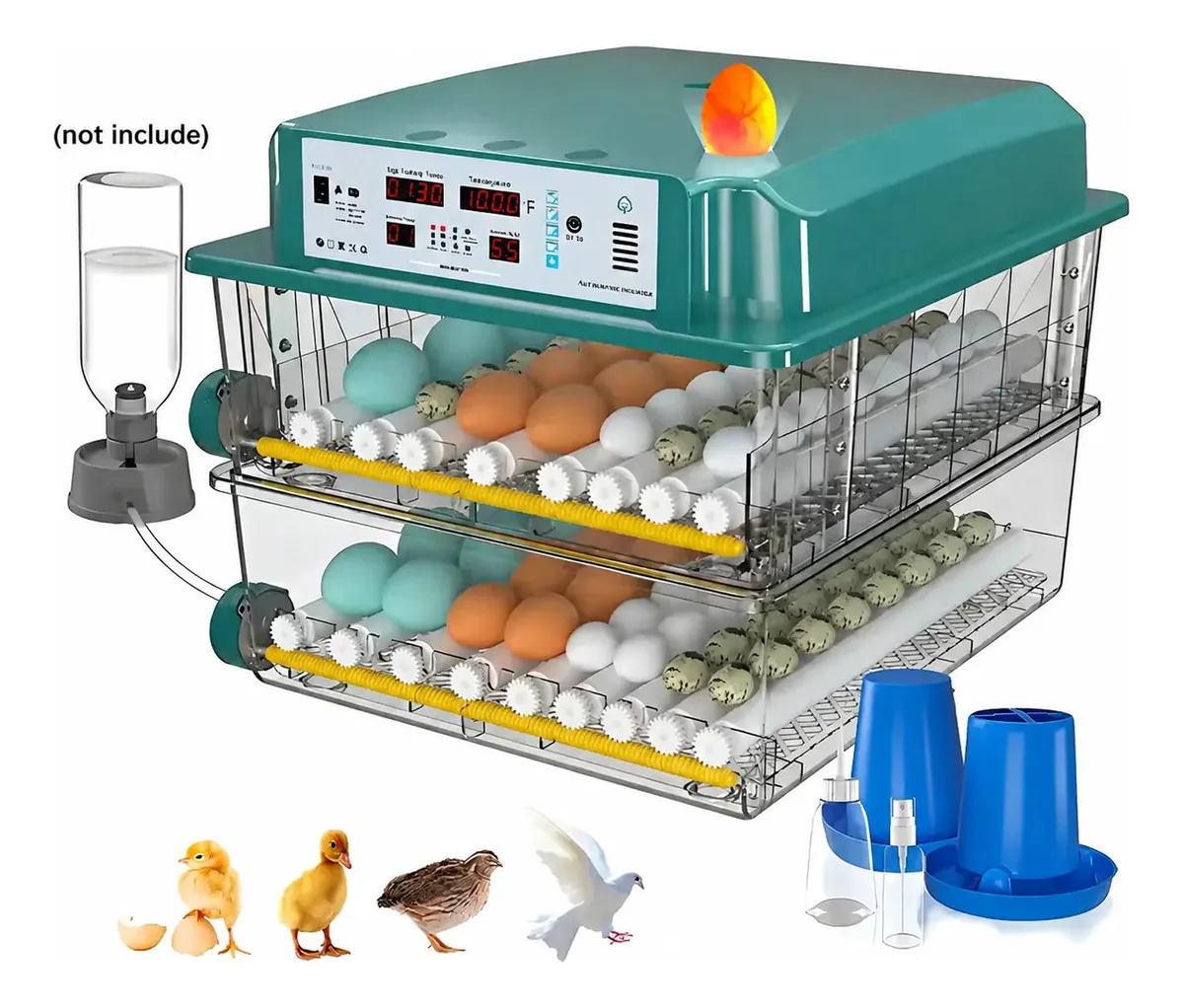 Incubadora HETHYA de 120 Huevos con Giro Automático y Control de Temperatura