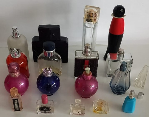 D6180 - Lote De 17 Vidros De Perfume Vazios Para Coleção, Ma