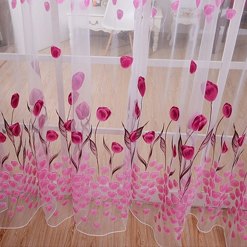 Ange Romántico Estampado De Tulipán Cenefa De Gasa Para Puer