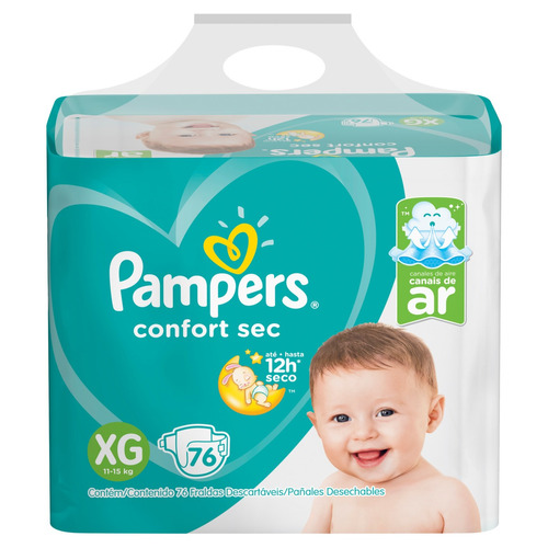 Fraldas Pampers Confort Sec XG