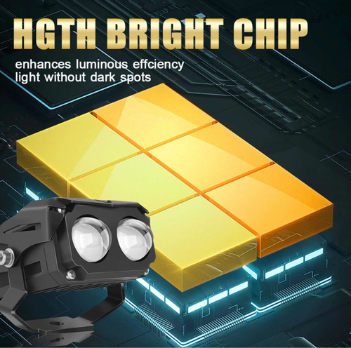 Neblinero Led Láser Rectangular Doble Función Largo Alcance