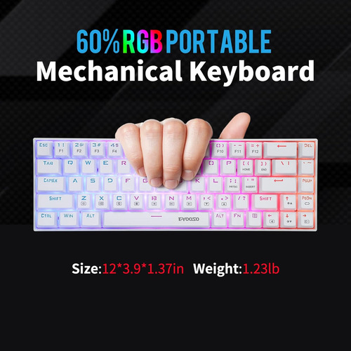 Teclado Mecanico Huo Ji Rgb Usb-c Red Switches Blanco