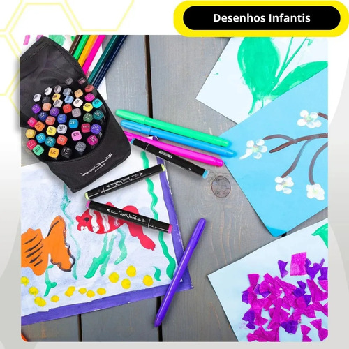 Bfbfestojo Canetinhas Marcadoras Ponta Dupla 168 Cores Compa