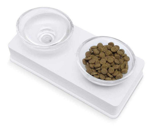 Cat It Plato De Vidrio Base Blanca Para Gatos