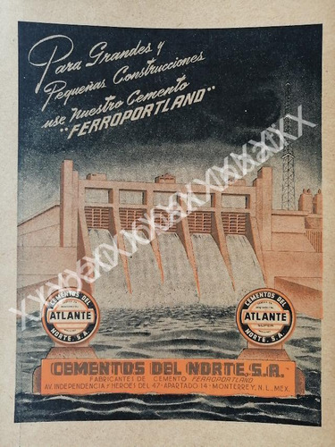 Cartel Retro Cementos Del Norte 1957. Monterrey /748