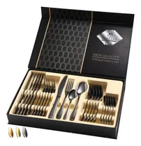 Comprar Avalon - Juego De Cubiertos Negros De 24 Piezas, Para 6 Pers