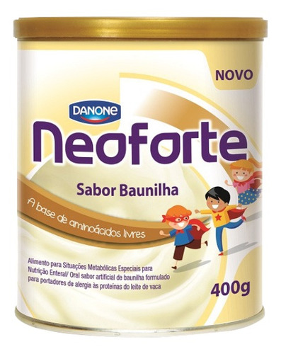 Fórmula infantil em pó sem glúten Danone Nutricia Neoforte sabor baunilha en lata x 2 unidades de 400g - 3  a 10 anos