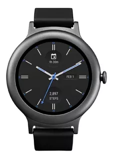 Smartwatch LG Watch Style 1.2" caja de acero inoxidable titanium, malla negra de cuero LG-W270