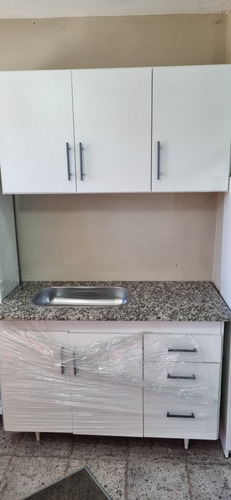 Combo Cocina 1.20 Bajo Alacena Mesada Granito 