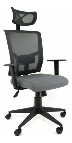 Silla Oficina Con Cabecera Color Negro Material Del Tapizado Algodón