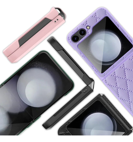 Funda De Lujo Cuero Ecológico Para Samsung Z Flip 6 Rosa