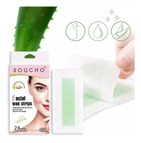 Facial Wax Strips Banditas Para Depilación 24 Und Doble