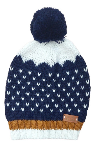 Gorro Combinado Mini Anima Tejido Bebe Kids Azul Mostaza