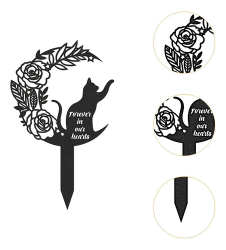 Estaca Conmemorativa De Gato, Adorno Para Césped, Letrero