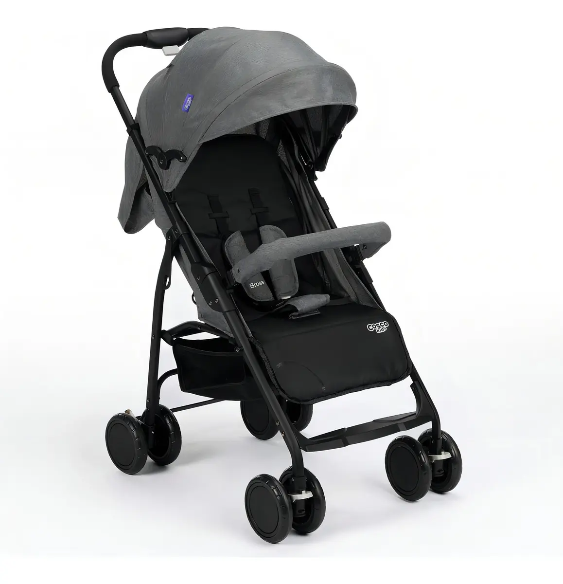 Carrinho de Bebê Cosco Kids, Bross, Cinza Mescla