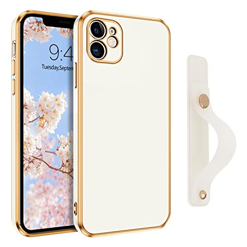 Funda Para iPhone 11 Blanco/doradoen Tpu Blando-02