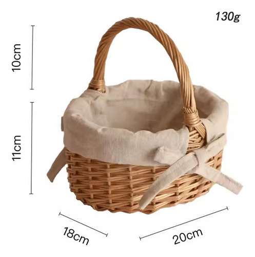 Mini Cesta Tejida Con Asa, Cesta De Mimbre Para Picnic,