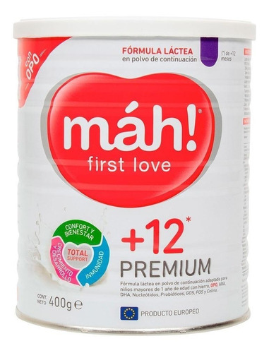 Leche de fórmula en polvo Máh! Colombia Máh! First Love Premium +12 en lata de 1 de 400g - 12 meses a 2 años