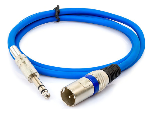 Cabo P10 Para Xlr Macho Azul Estéreo 1 Metro