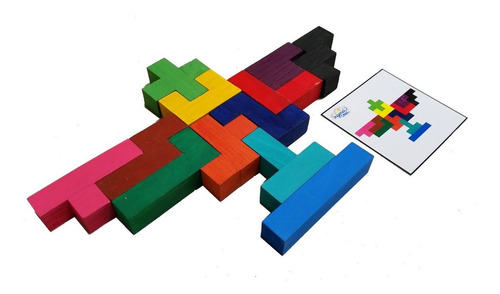 Imagen 6 de 8 de Ingeniacrea: Pentominó De Madera Puzzle 3d Con Caja