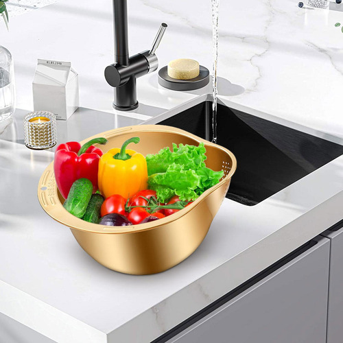 Cesta De Filtro Limpiador De Arroz, Colador De Pasta Oro
