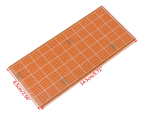 5 Piezas 6.5x14.5 Cm Veroboard Sin Cortar Pc Stripboard