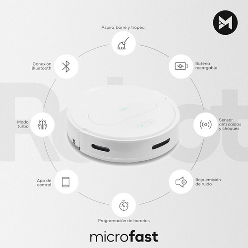 Aspiradora Trapeadora Robot Smart Inteligente App De Control
