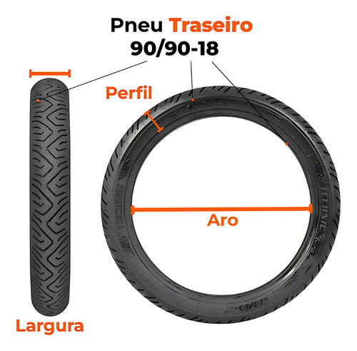 Pneu Traseiro Apache Rtr 150 90-90-18 Sport Technic