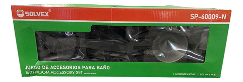 Juego De Accesorios 6 Pzas Acero Inoxidable Color Negro Mate Negro Mate