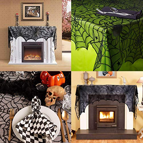 Mantel Rectangular De Encaje Telaraña Para Halloween 46 X 24