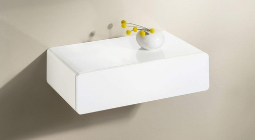 Imagen 3 de 8 de Mesa De Noche Flotante En Madera Lacada Ref: Cassy