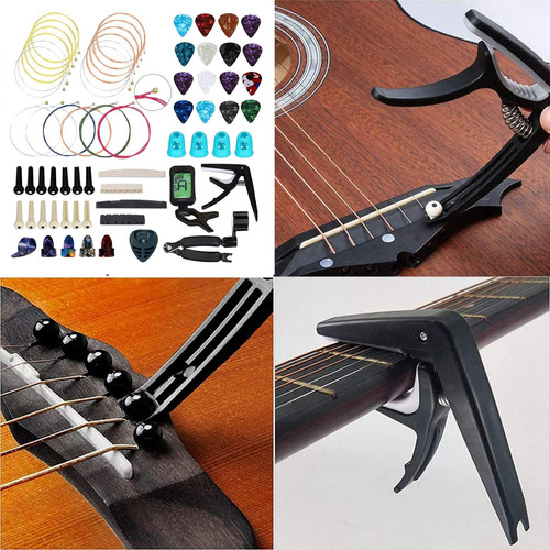 66 Pcs Accesorios De Guitarra Kit Cuerdas De Guitarra,
