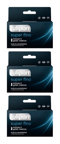 Tulipán Preservativos Látex Super Fino 3 Cajas X12u Discreto