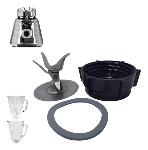 Conjunto Lâmina Anel Vedação Compatível Liquidificador Oster