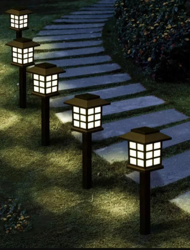 Pack X8 Luz Estacas Solar Exterior Jardin Iluminacion