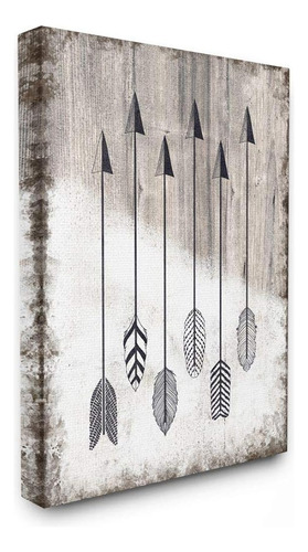 Stupell Industries Tribal Arrow Feather Pattern Black And Wh