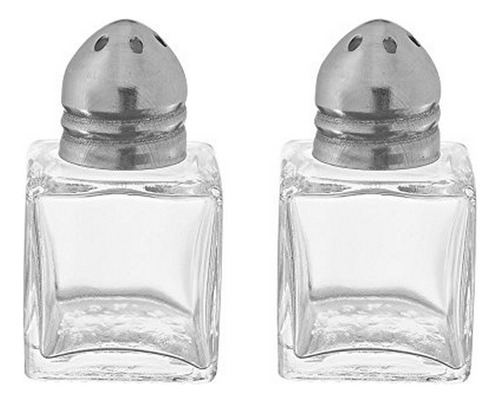 (juego De 2) Mini Salero Y Pimentero, 0.5 Oz / 1/2 Oz Glass 