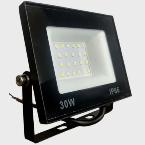 Refletor Led 30w Holofote Branco Frio 127/220V A Prova Dagua Carcaça Preto Luz Branco-frio 127/220v