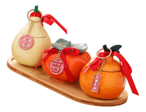 Zz Recipiente For Té De Y Naranja Bandeja De Madera, Latas